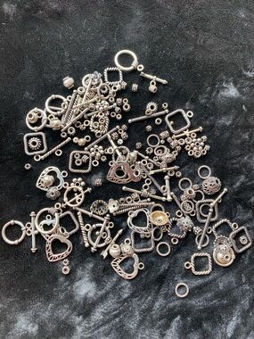 .925 Sterling Silver Toggle Clasp and Jewelry Findings Set